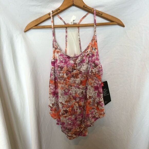 Under Armour Heat Gear Athletic top White/Orange/Pink XS NWT - Picture 1 of 8